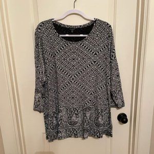 Lucky Brand Black/White Tunic, size 3X